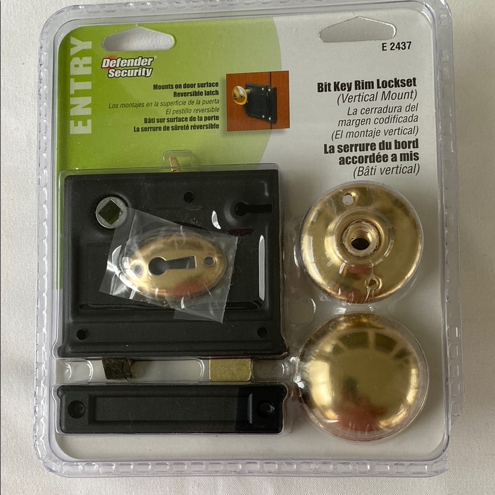 Defender Security Entry Door Bit Key Rim Lockset New